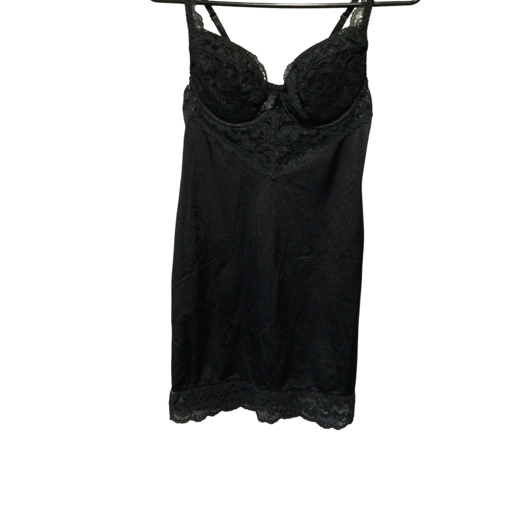 Delicates Lace Trim Bodysuit Lingerie Black Women's Sleepwear Intimates 36B